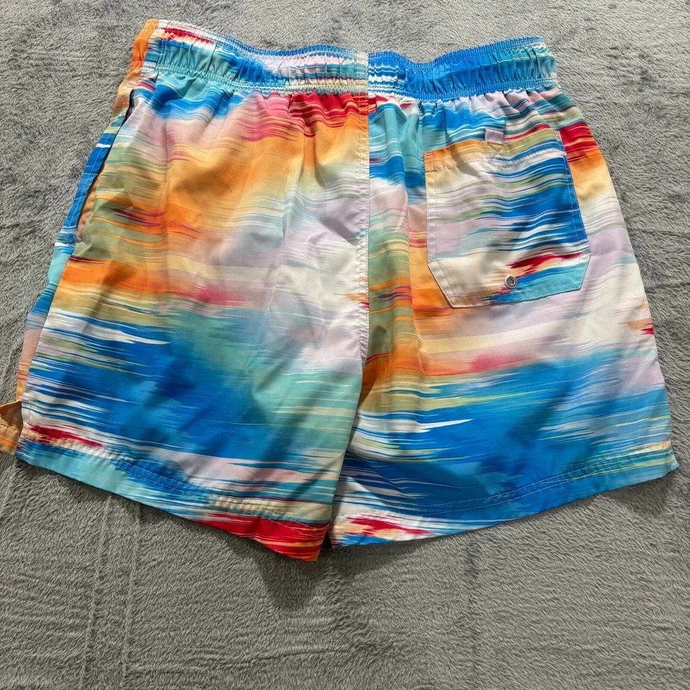 George M Multicolor‎ Swim Trunks Mens Festival Casual Beach Shorts